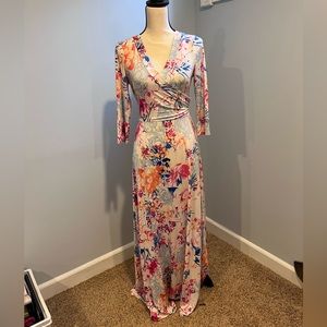 Maternity Long Wrap Front Dress
